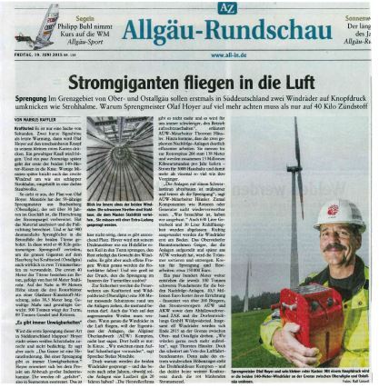 Allgäu Rundschau 19.06.2015